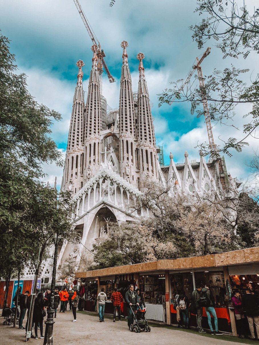 Majestic Gothic cathedral with tall ornamental spikes